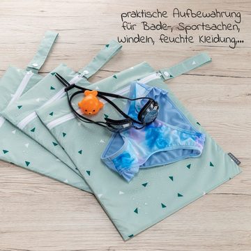 Zamboo Windeltasche Triangel - Mintgrün, Nasstasche / Windeltasche 3er Pack - Nassbeutel z.B. für Stoffwindel