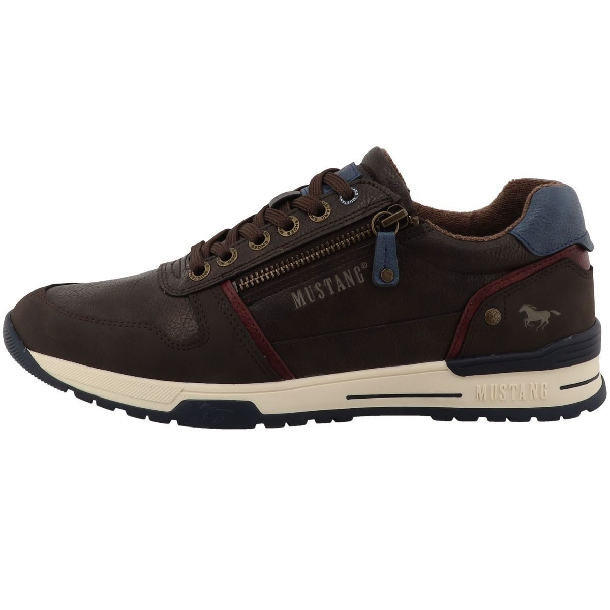 Mustang Shoes 26M0281006-mokka Schnürschuh Moderner Schnürschuh mit praktischem Reißverschluss