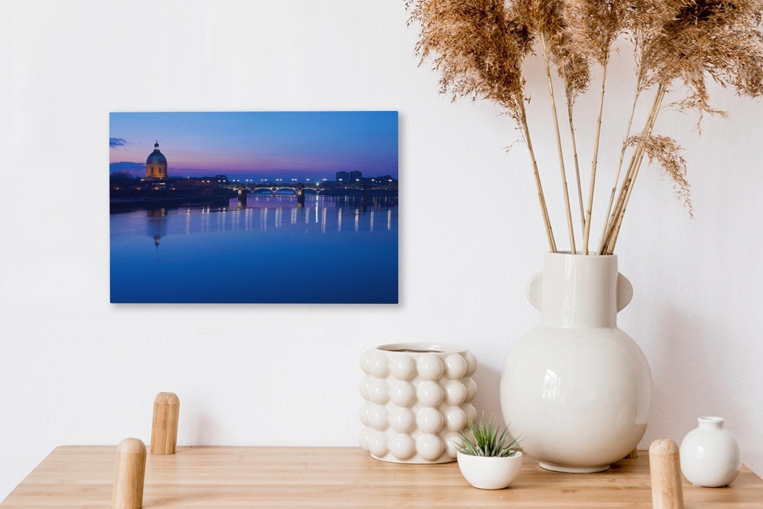 OneMillionCanvasses® Leinwandbild (1 Leinwandbilder, St), 30x20 Frankreich - Blau, - Wandbild Aufhängefertig, cm Toulouse Wanddeko