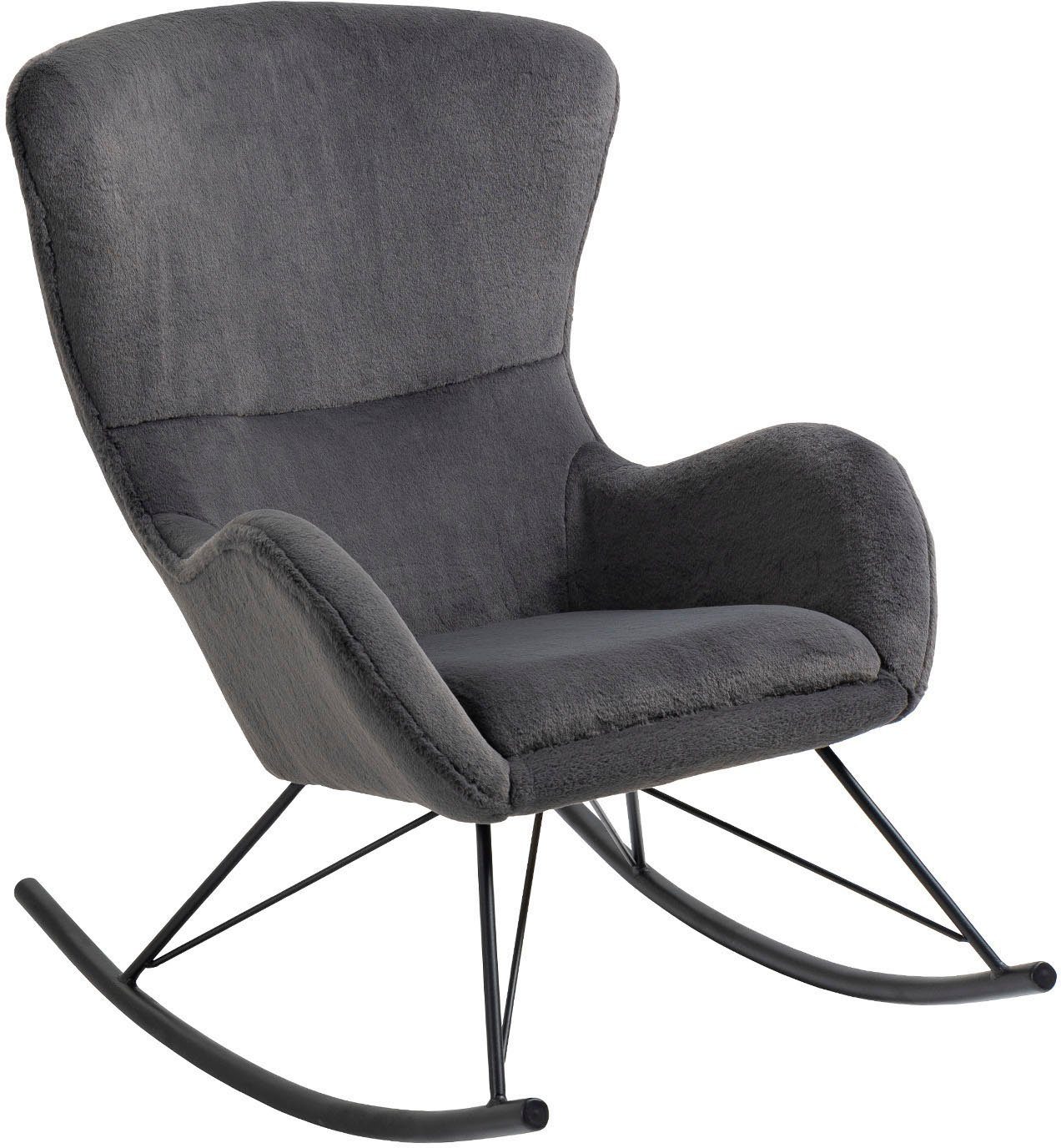 SalesFever Schaukelstuhl Komfortabel entspannen, in Lammfelloptik