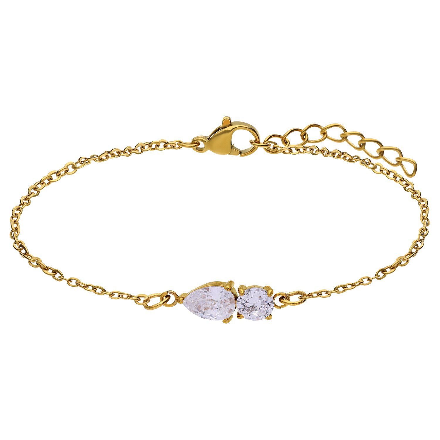 LUCARDI Armband Armband - Stahl - Gold - Zirkonia - Damen