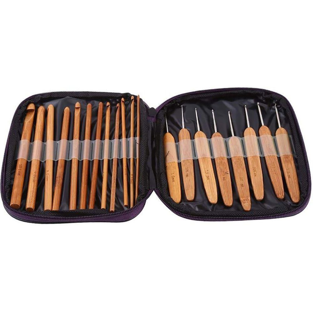 CTGtree Schäkel 20-teiliges Häkelnadel-Set Strickwerkzeuge mit Tasche, (1-St)