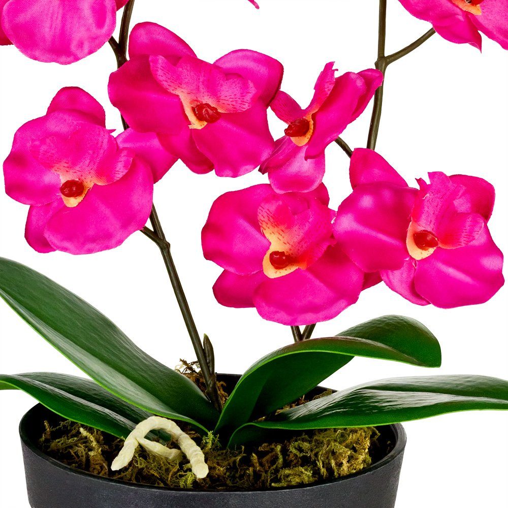 cm cm, Künstliche Decovego, Pink Pflanze Rosa Kunstorchidee Topfpflanze 35 Höhe 35 Orchidee Kunstpflanze