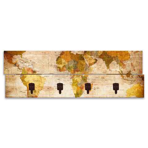 Artland Garderobenleiste Weltkarte, teilmontiert