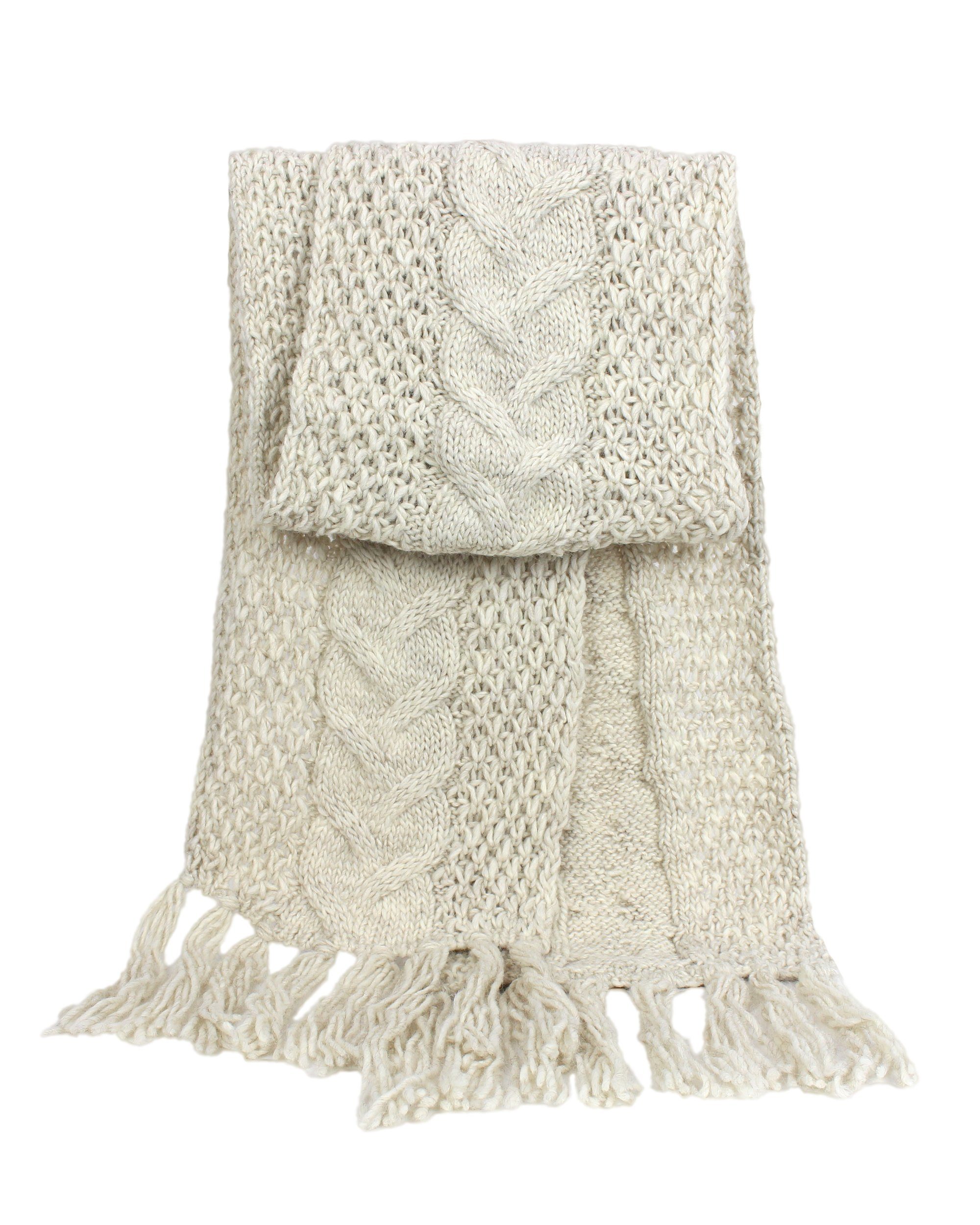 ZEBRO Strickschal Strickschal ANIA, gute Wollmischung creme