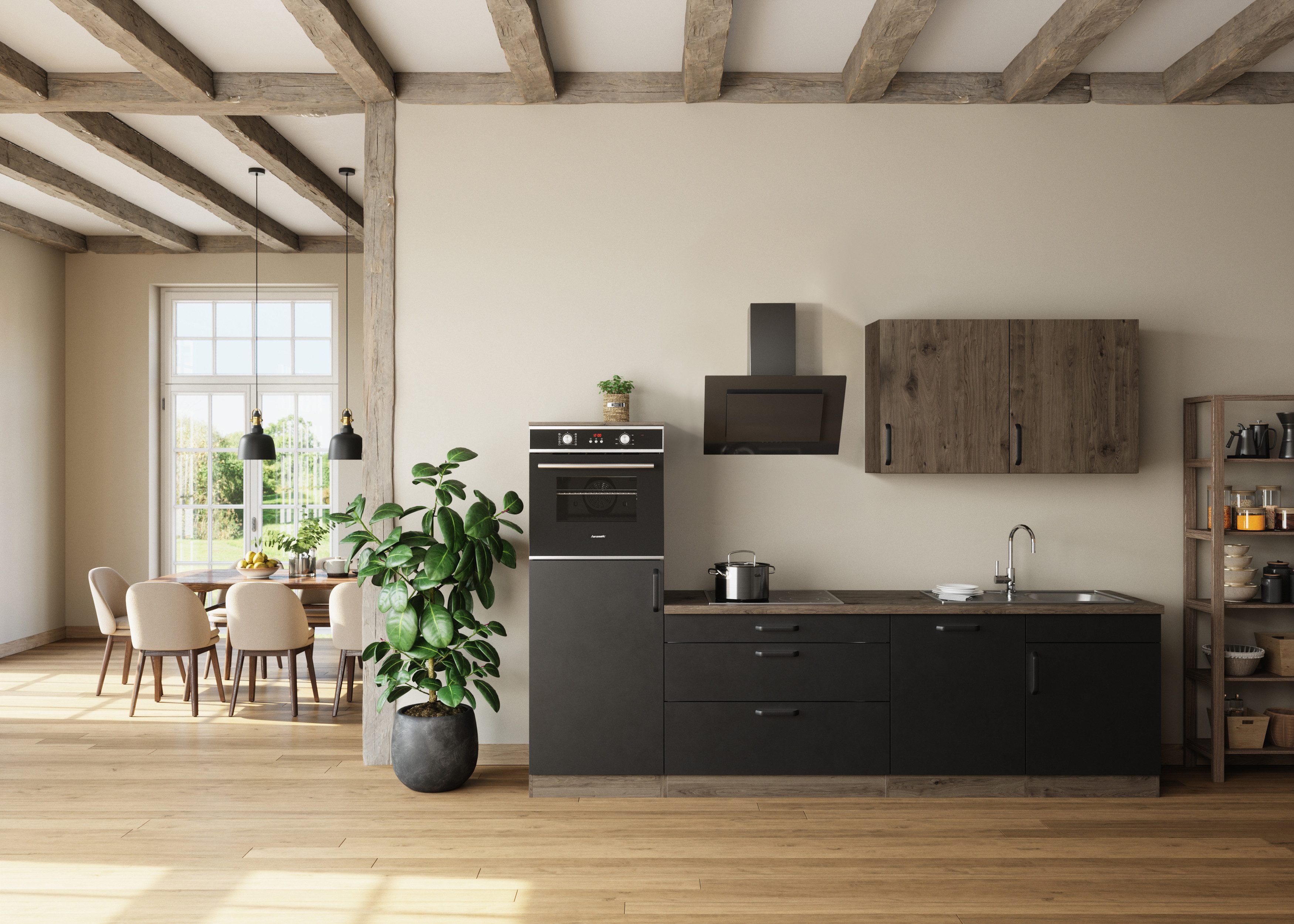 wiho Küchen Küchenzeile Elba, wahlweise mit Hanseatic E-Geräten, Breite 280 günstig online kaufen