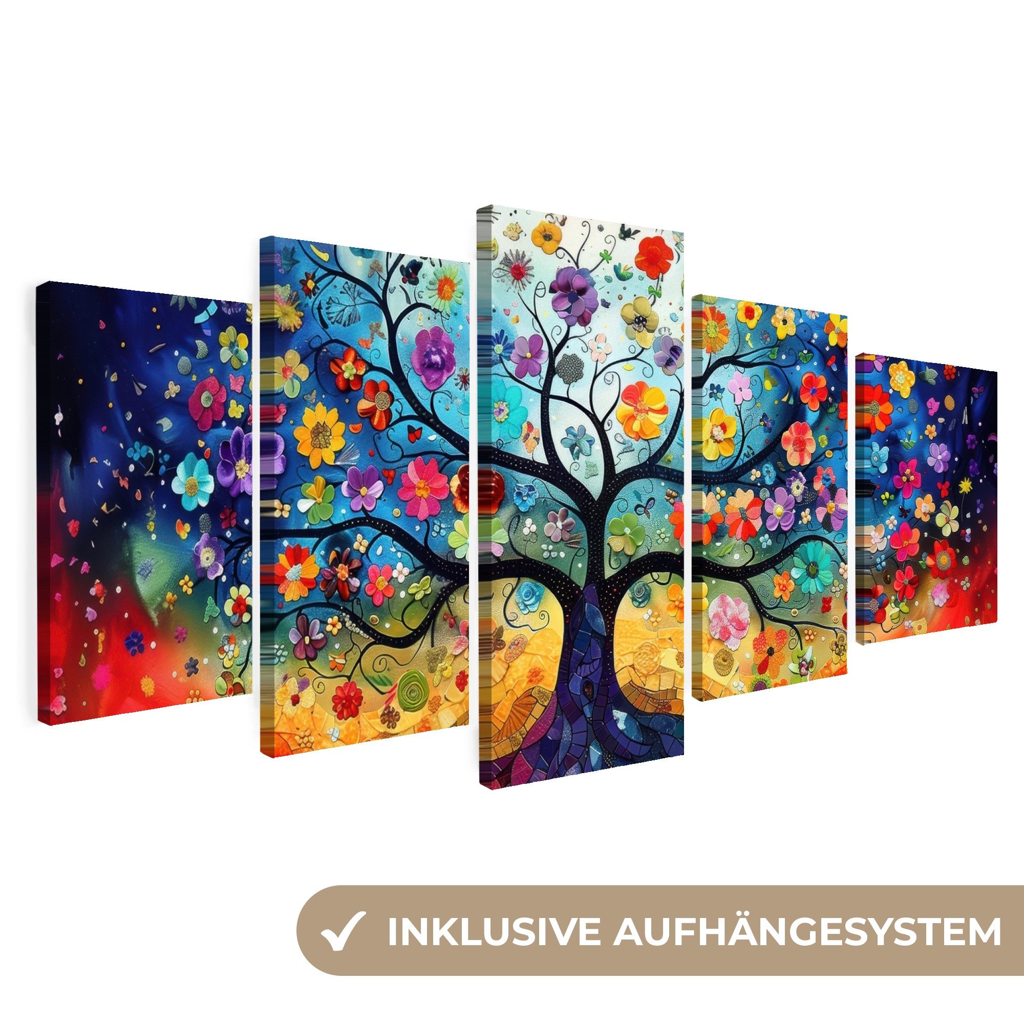 MuchoWow Leinwandbild Bunt - Baum des günstig online kaufen