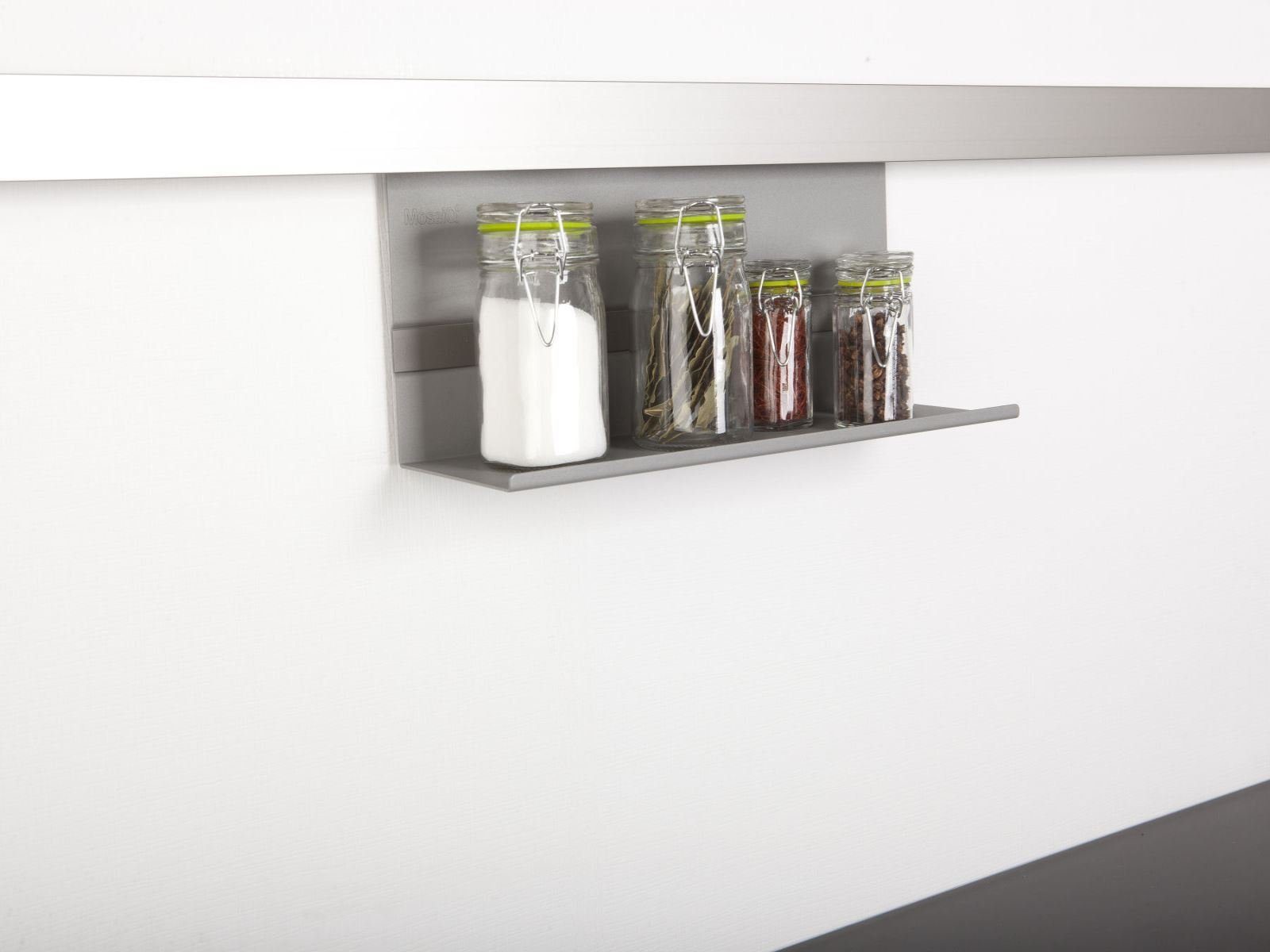 Kesseböhmer Küchenorganizer-Set Linero MosaiQ Küchen-Relingsystem Module Zubehör, Universalablage 140 titangrau – Bild 2 von 3