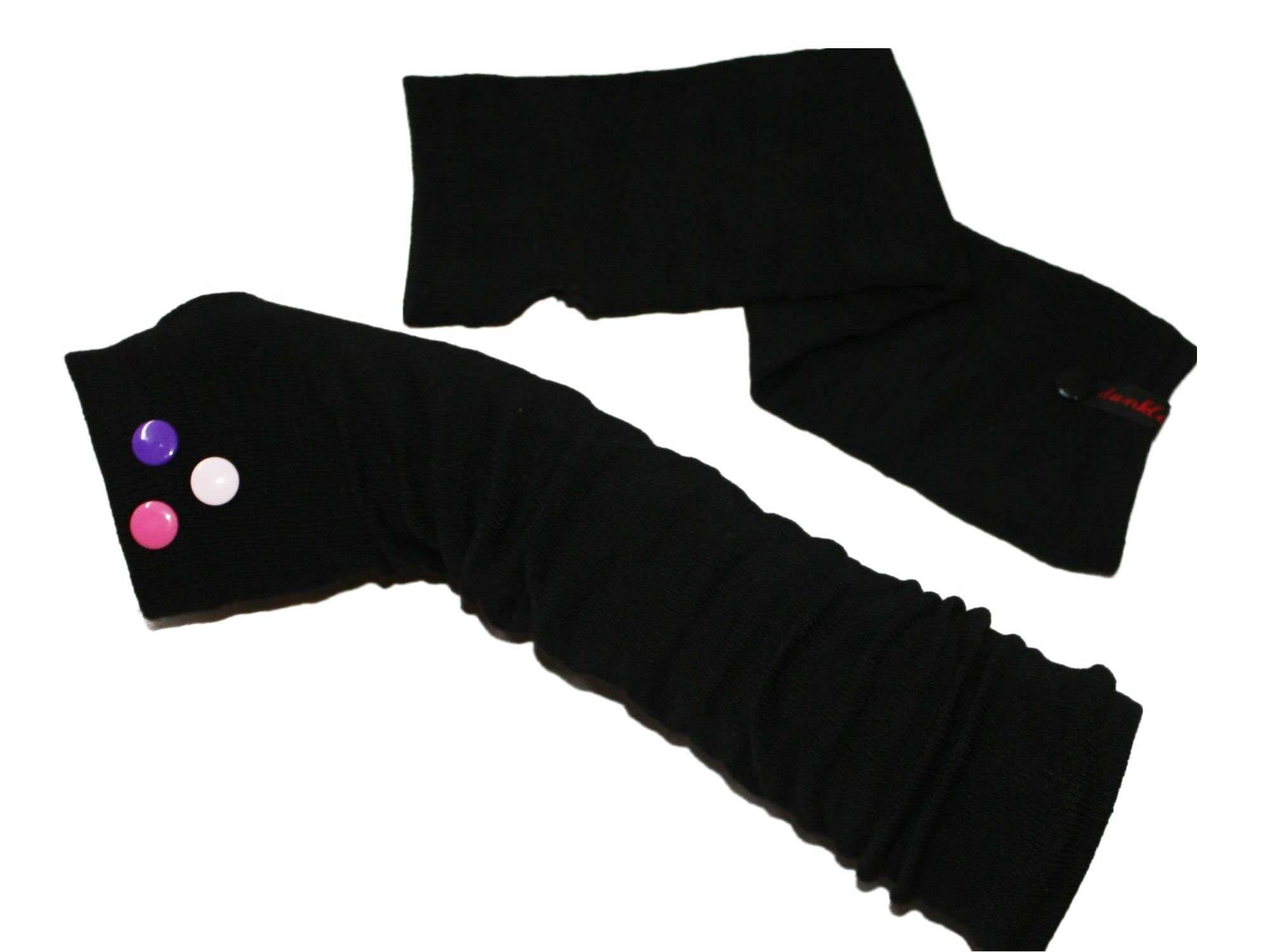 dunkle design Armstulpen Fingerlose Handschuhe Stulpen mit Nieten Schwarz Rosa Pink | Armstulpen