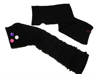dunkle design Armstulpen Fingerlose Handschuhe Stulpen mit Nieten Schwarz Rosa Pink