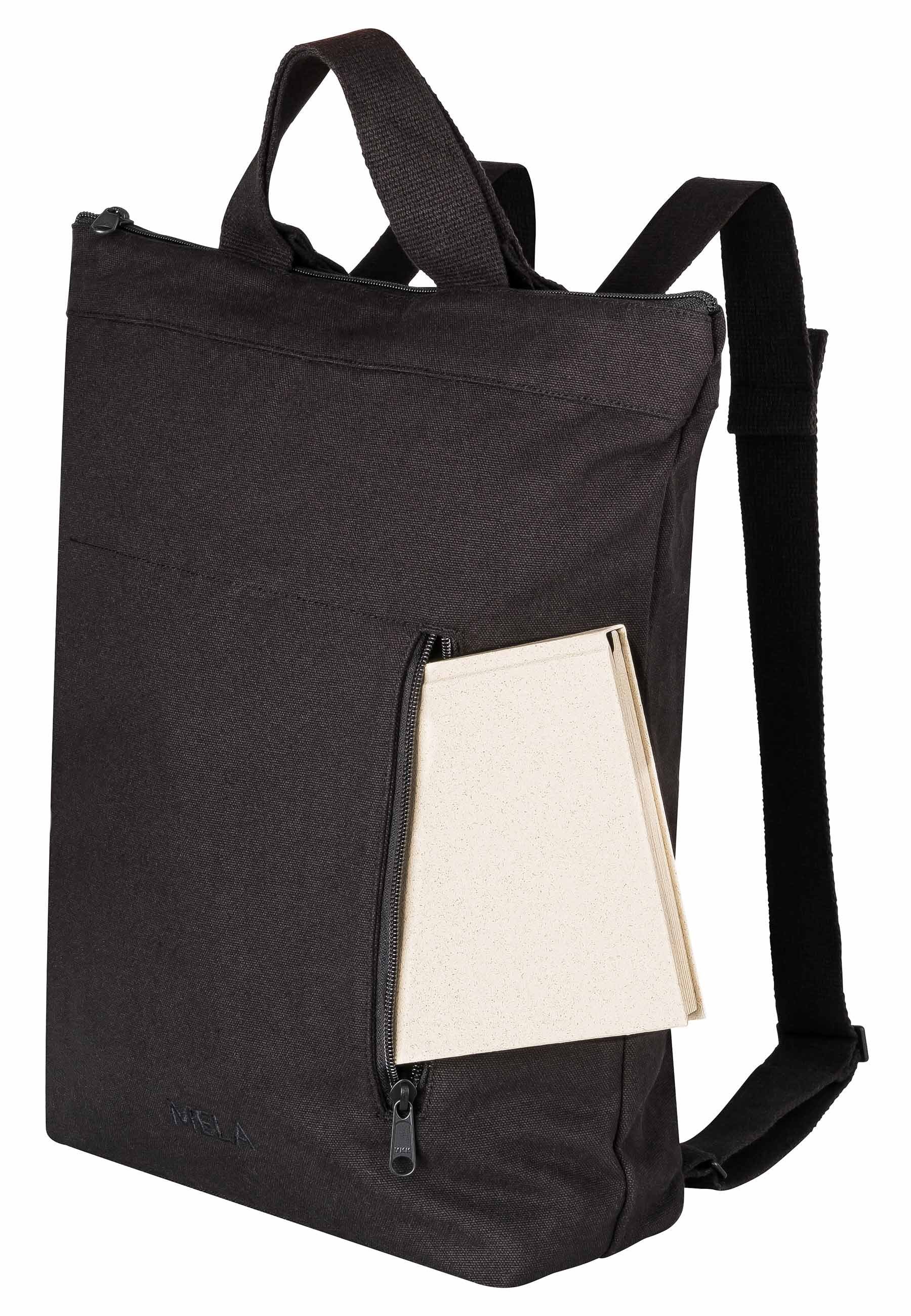 Bequem Rucksack MELA als Hybrid oder Rucksack Rucksack ANIL, tragbar schwarz Umhängetasche