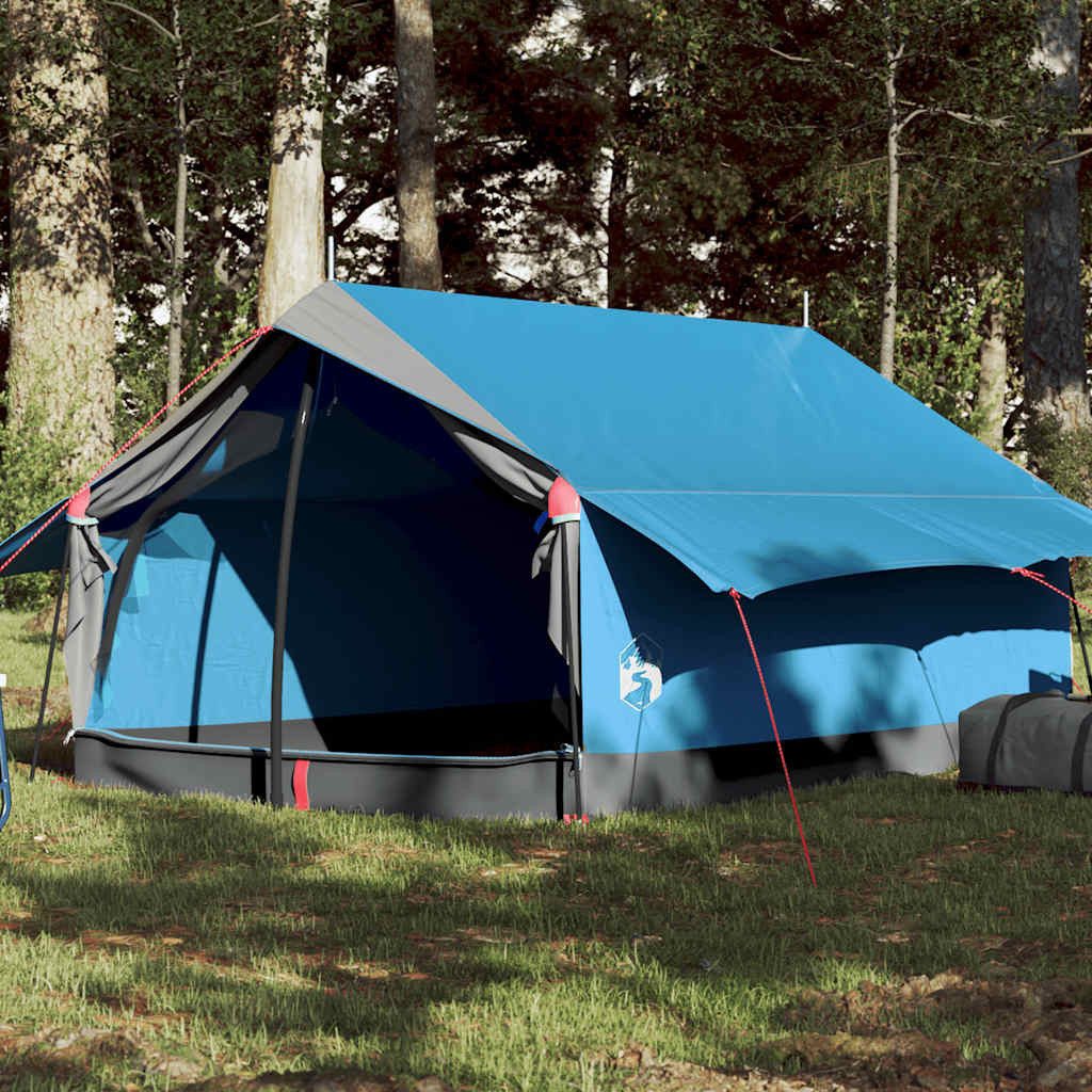 furnicato Faltzelt Campingzelt Scout-Form 193x122x96 cm Blau, (1 tlg), Wetterfestes Trekkingzelt mit E-Anschluss und integrierten Netzwänden