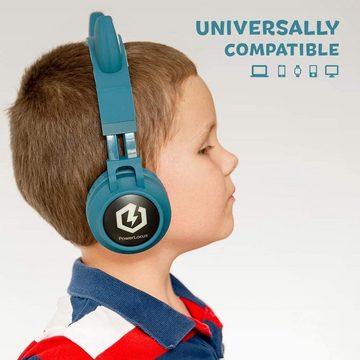PowerLocus Lautstärkebegrenzung Kinder-Kopfhörer (Innovative mit Bluetooth 5.3 für ultimative Freiheit und Sicherheit,Maximaler Tragekomfort, Kabellos, 85 dB Lautstärkebegrenzung für sicheren Hörgenuss, LED-Licht)