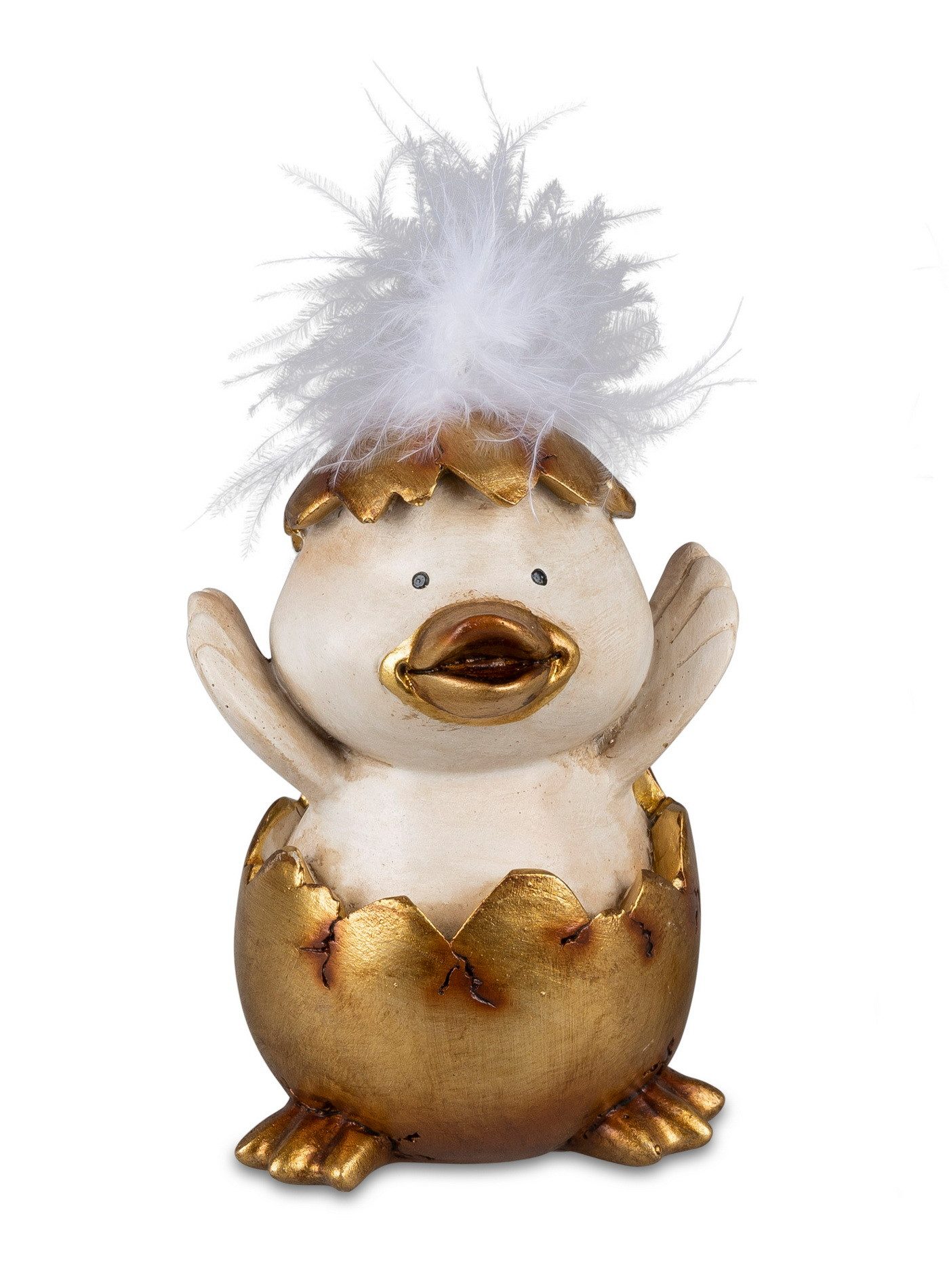 Kaufhaus le petit Tierfigur Deko Küken Federn Ente Gans Vogel Schwan Tier Skulptur Figur Objekt, Dekofigur Dekoskulptur Dekoobjekt aus Polyresin (Kunststein)