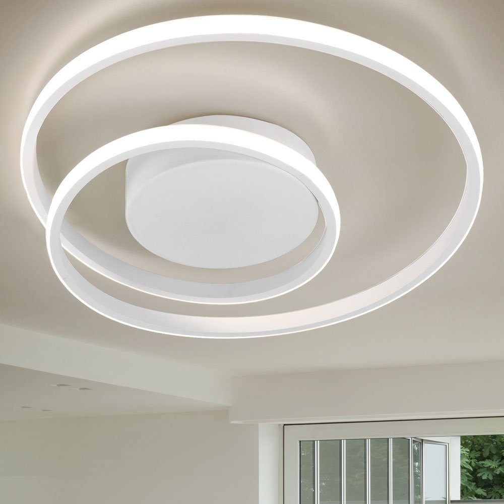 etc-shop LED Deckenleuchte, LED Deckenleuchte Designleuchte Switch-Dimmer Ring