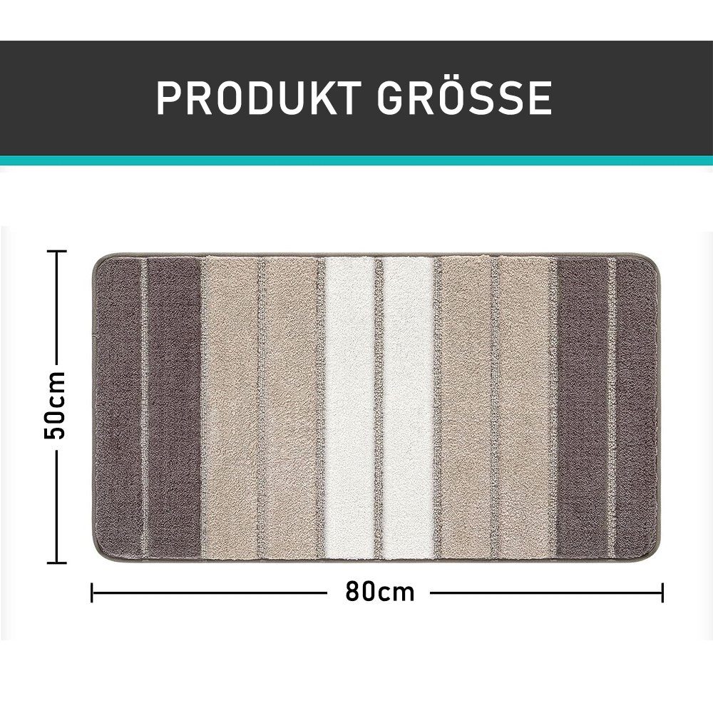 NUODWELL Badematte Badezimmerteppich Rutschfest, Mikrofaser Weich günstig online kaufen