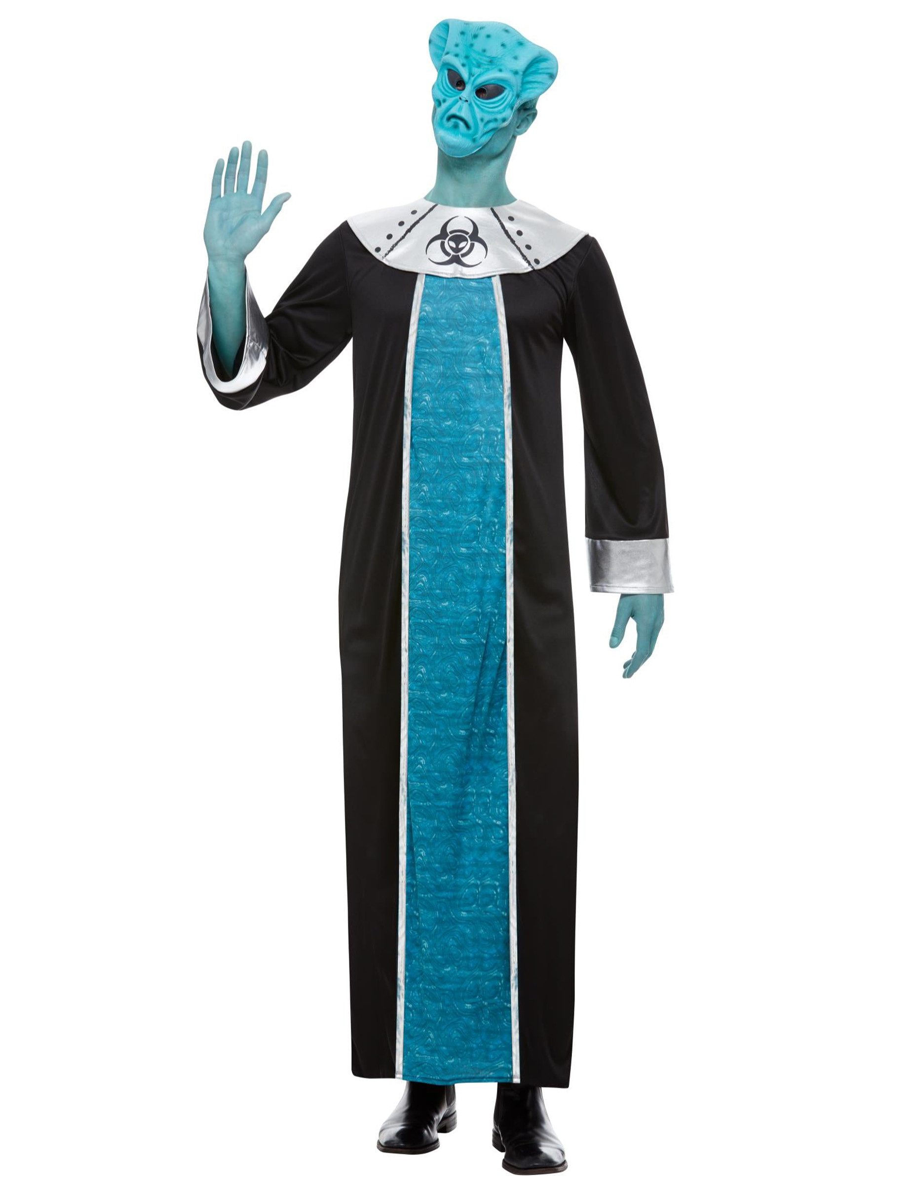 Kostüm Alien-Kostüm mit Maske blau