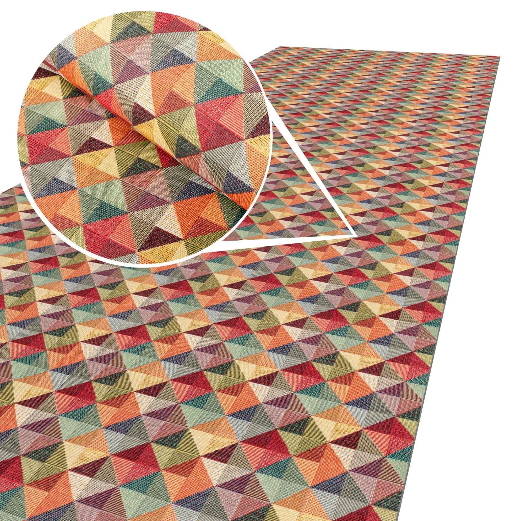 ANRO Küchenläufer RANNA Hochwertig Küchenteppich Teppich Textil, Eckig, Bodenläufer 100x65cm Rauten Bunt pflegeleicht