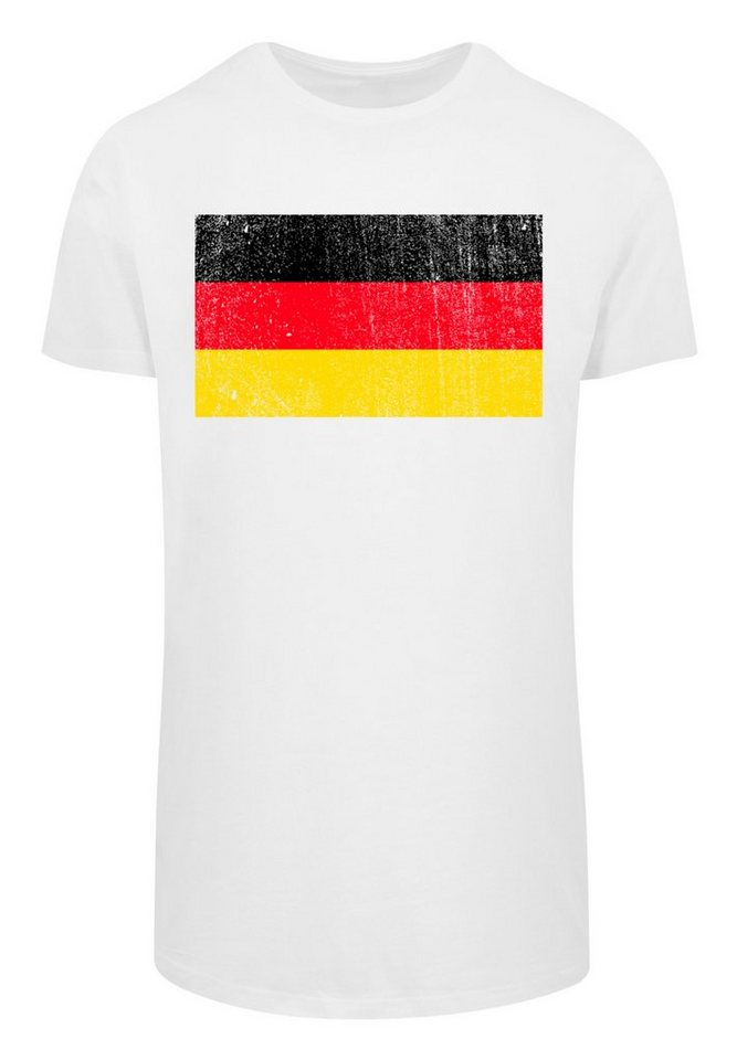 F4NT4STIC T-Shirt Germany Deutschland Flagge distressed Print, Das Model  ist 180 cm groß und trägt Größe M