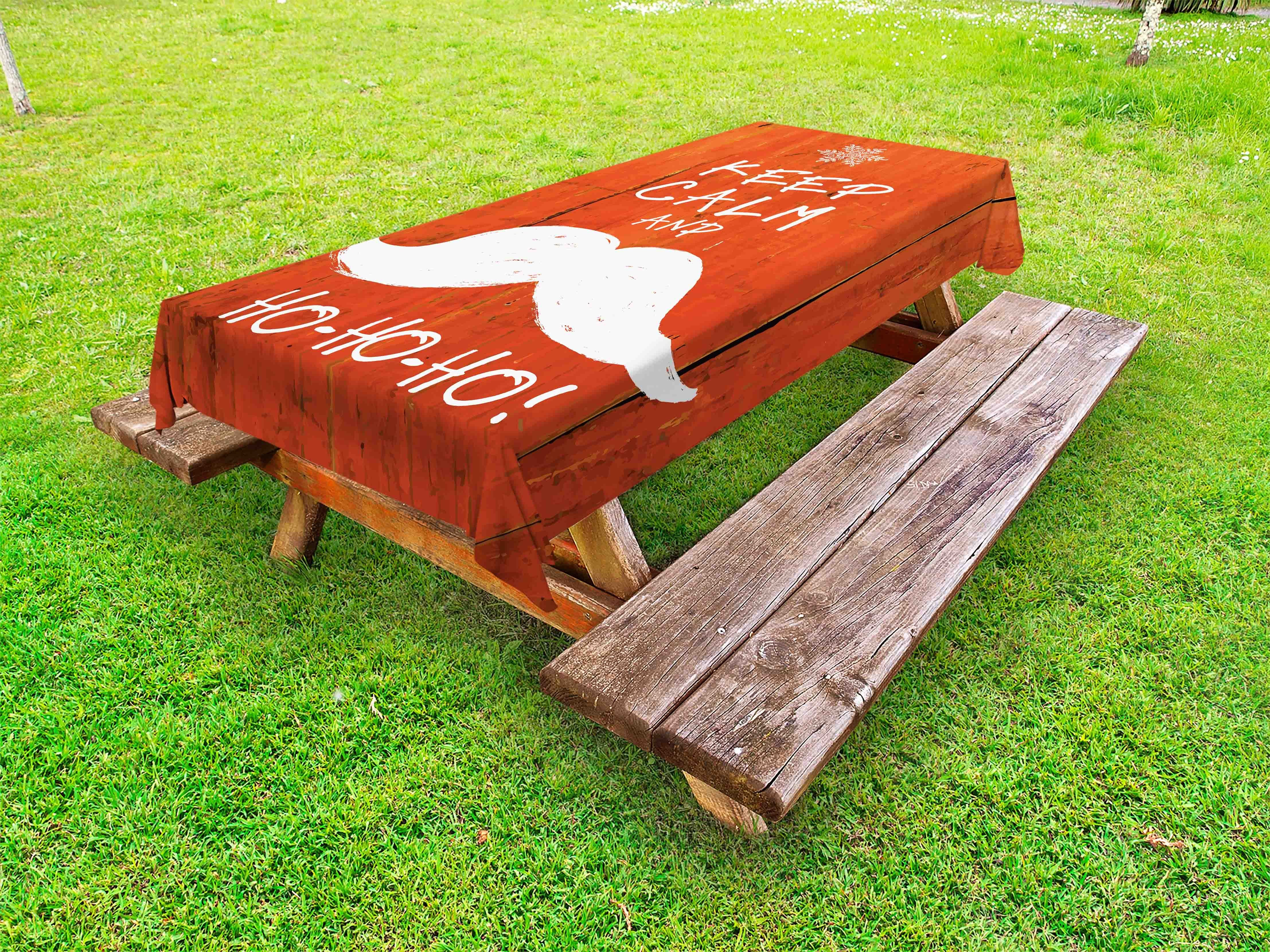 Abakuhaus Tischdecke dekorative waschbare Picknick-Tischdecke, Neujahr Halten Sie Ruhe Humor Worte