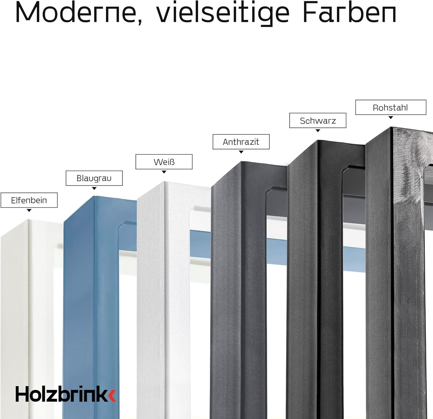 HOLZBRINK Tischbein Tischgestell Möbelfüße Tischuntergestell inkl. Bodenschoner HLT-01, Tischkufen Industriestahl pulverbeschichtet