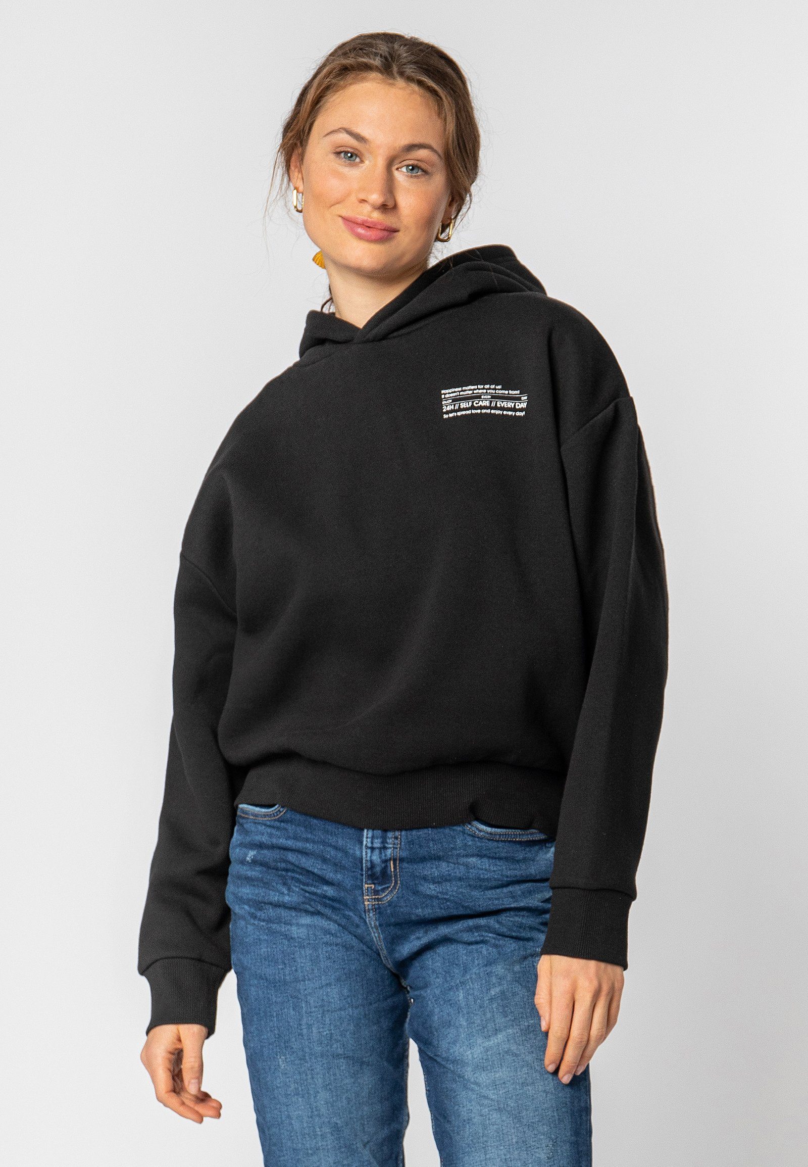 SUBLEVEL Kapuzenpullover Hoodie Mini-Print Sweater, Kapuzensweatshirt günstig online kaufen