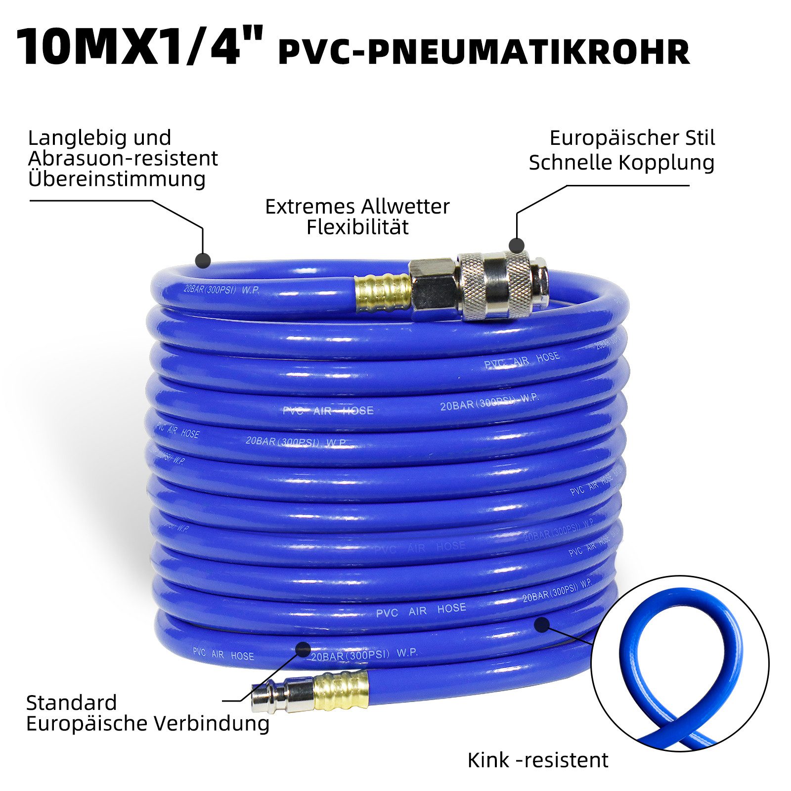CCLIFE Druckluftschlauch Druckluft Spiralschlauch 5M für Kompressor Kompres günstig online kaufen