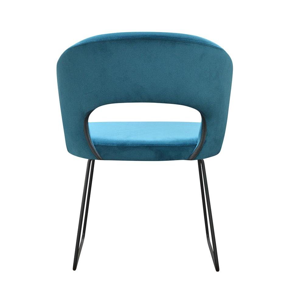 Stuhl Stuhl, Design Stoff Praxis Textil Wartezimmer Polster Ess Stühle Sitz Hellblau Neu Zimmer JVmoebel