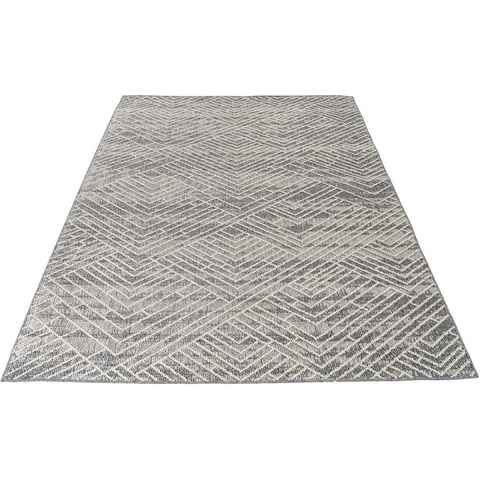 Teppich My Sherpa 371, Obsession, rechteckig, Höhe: 8 mm, Hoch-Tief-Struktur, meliert, geometrisches Design, Outdoor geeignet