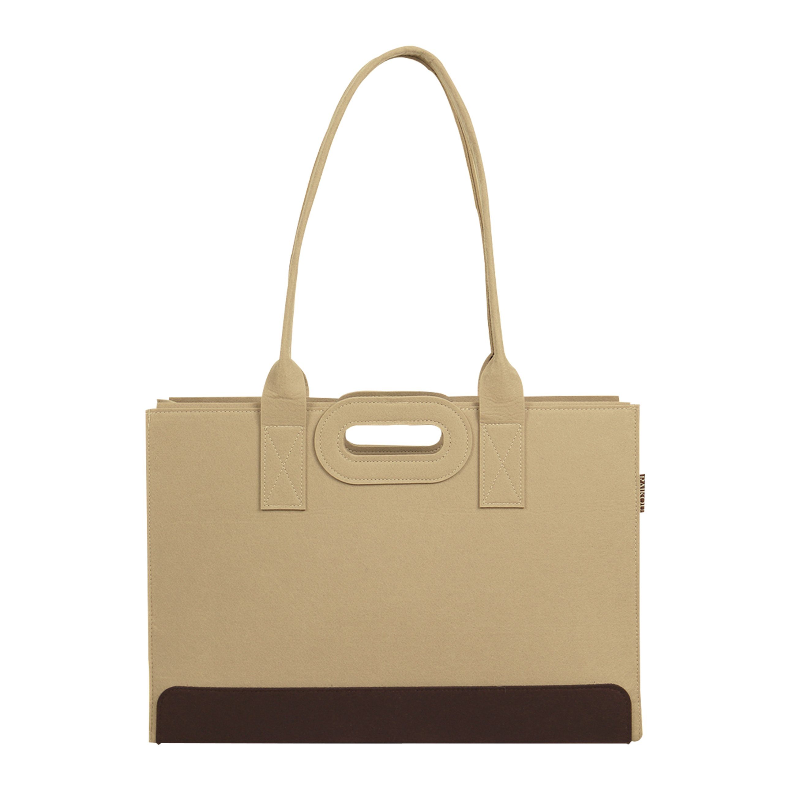 RAIKOU Freizeittasche Filztasche mit dekorativem Seidenschal Shopper (44x15x30 cm)