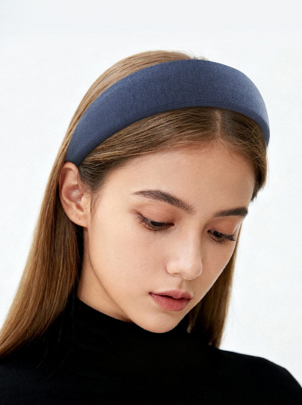 axy Haarreif Klassischer gepolsterter Haarreif aus geripptem Stoff elegant, Damen Breiter Haarreif Haarband Haarreifen