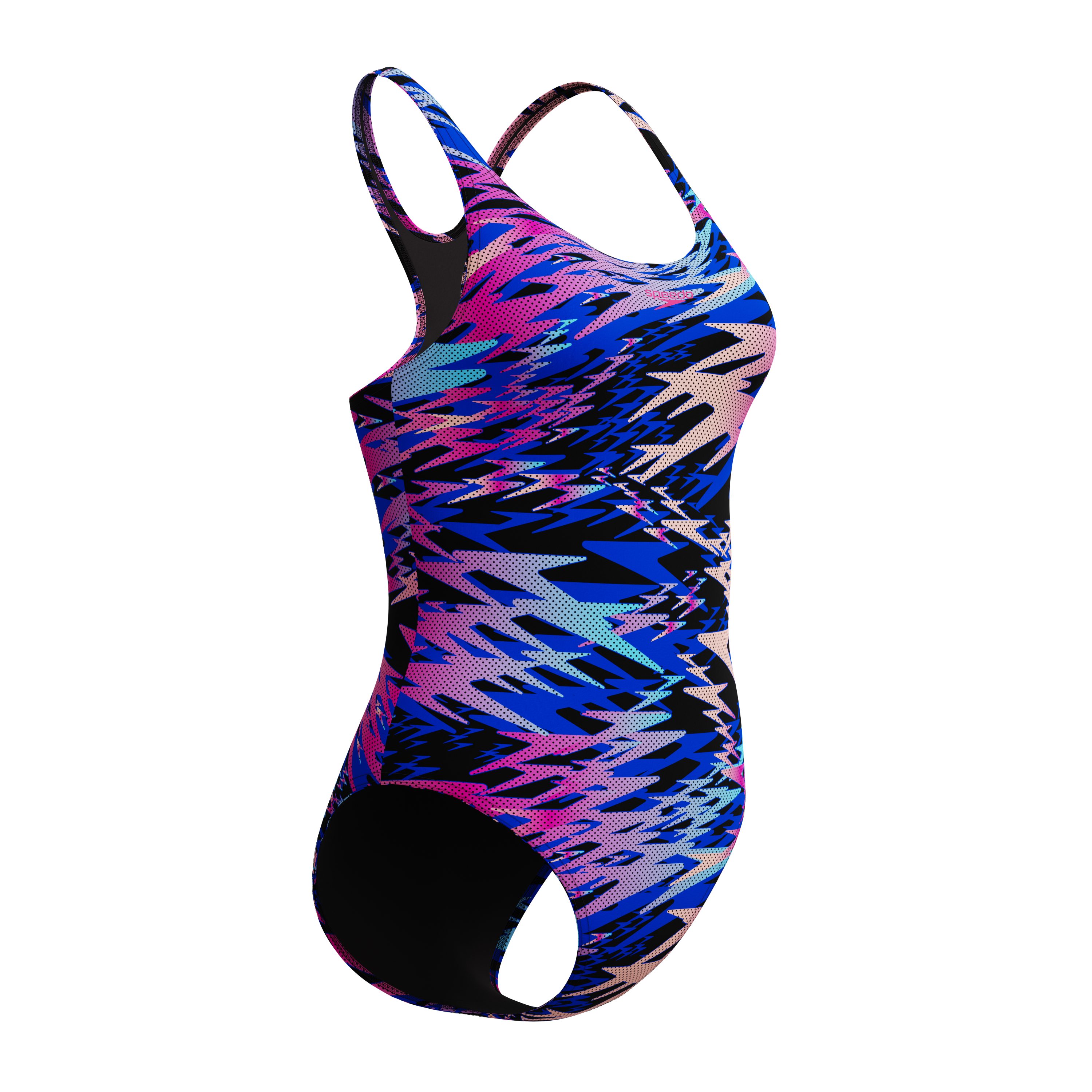 Speedo Badeanzug HYPERBOOM PRINT MEDALIST 1PC BLK/PNK