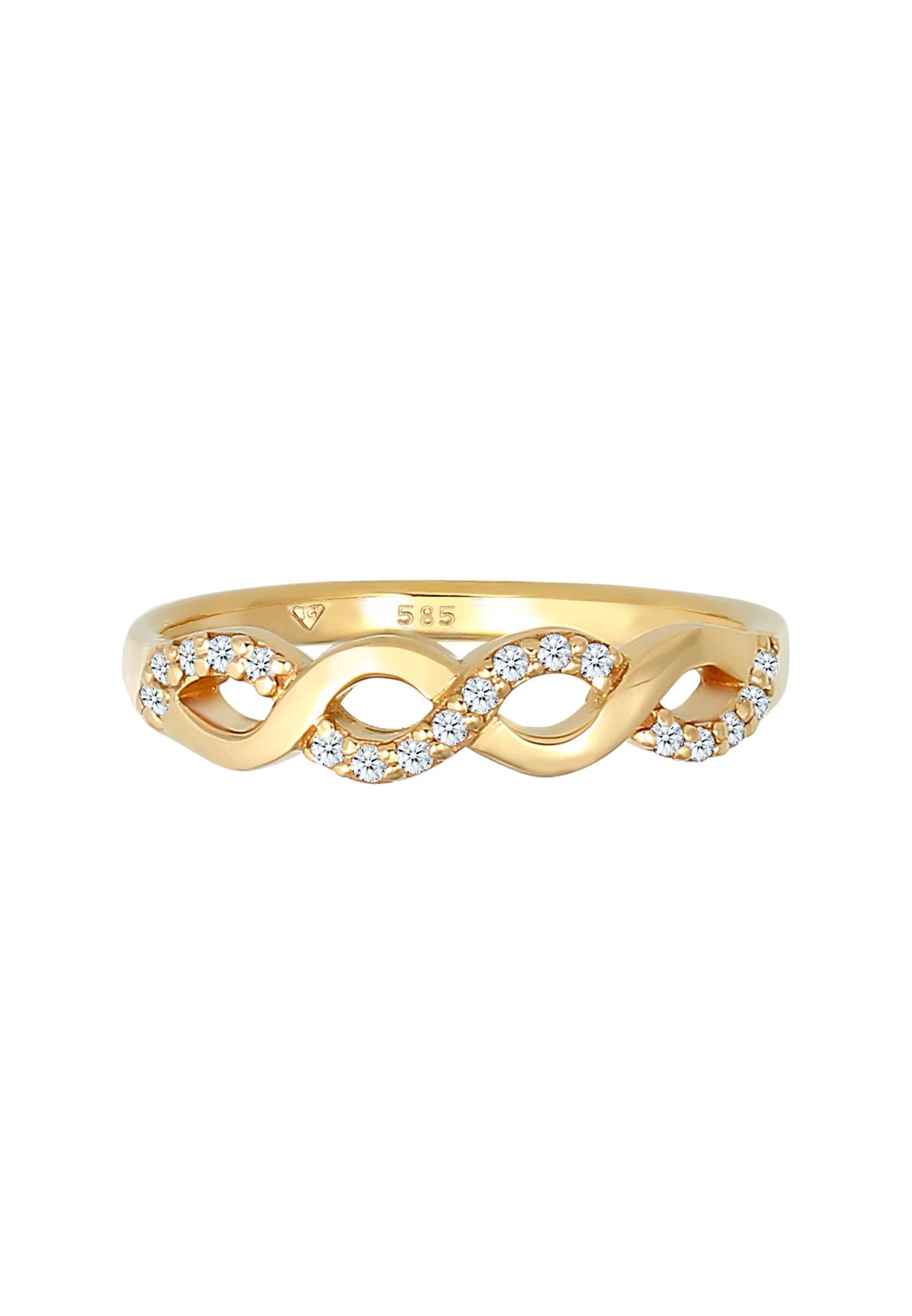 Elli Verlobungsring (0.09 ct) DIAMONDS Infinity Diamant 585 Verlobung Gelbgold