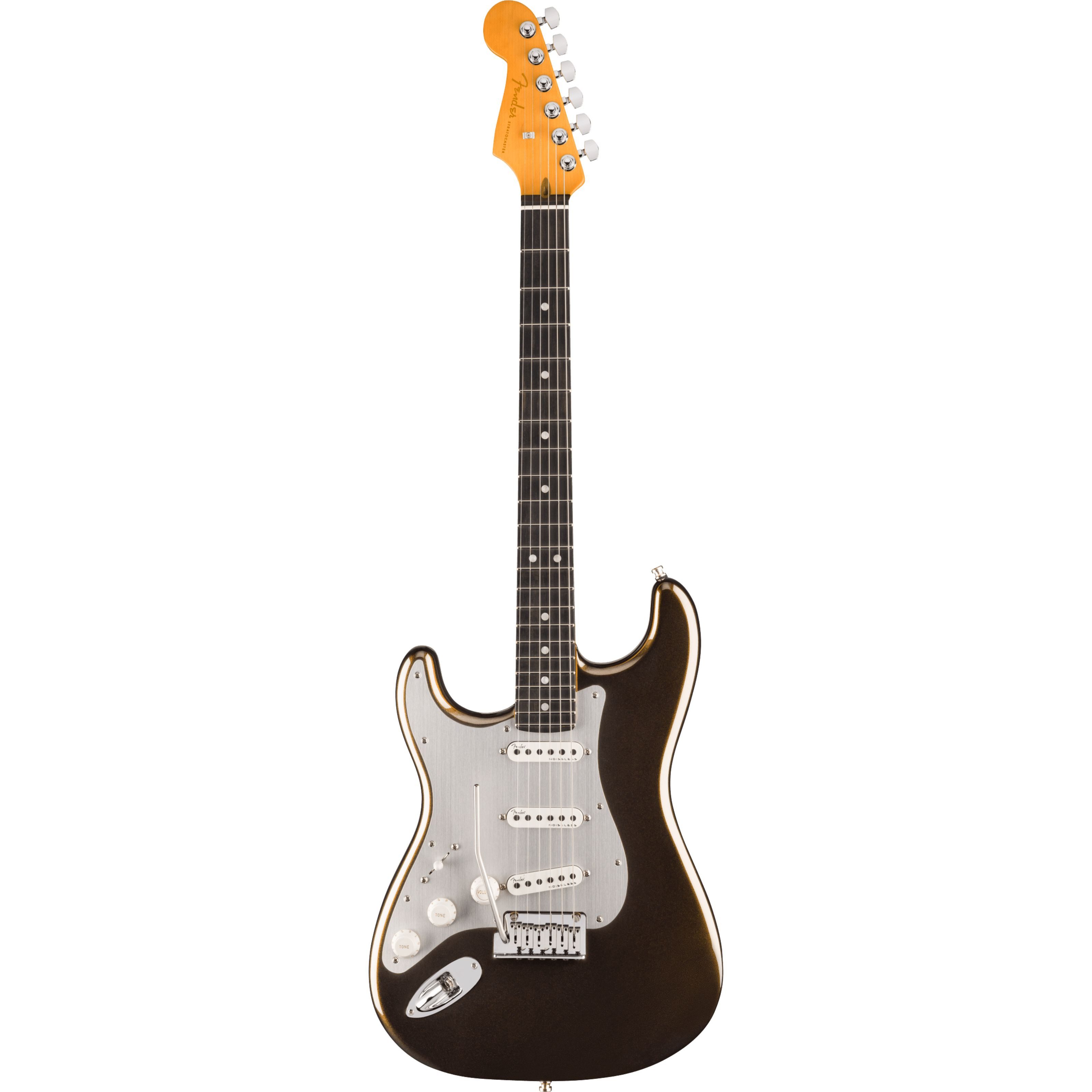 Fender E-Gitarre, E-Gitarren, ST-Modelle, American Ultra II Stratocaster Lefthand EB Texas Tea - E-Gitarre