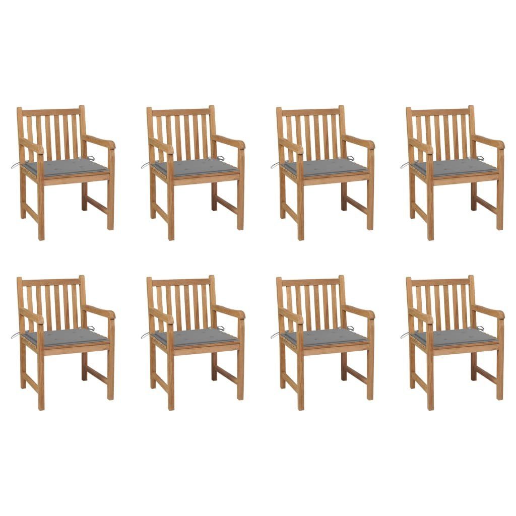 Gartenstuhl furnicato Massivholz Teak Gartenstühle Stk. Grauen mit 8 Kissen