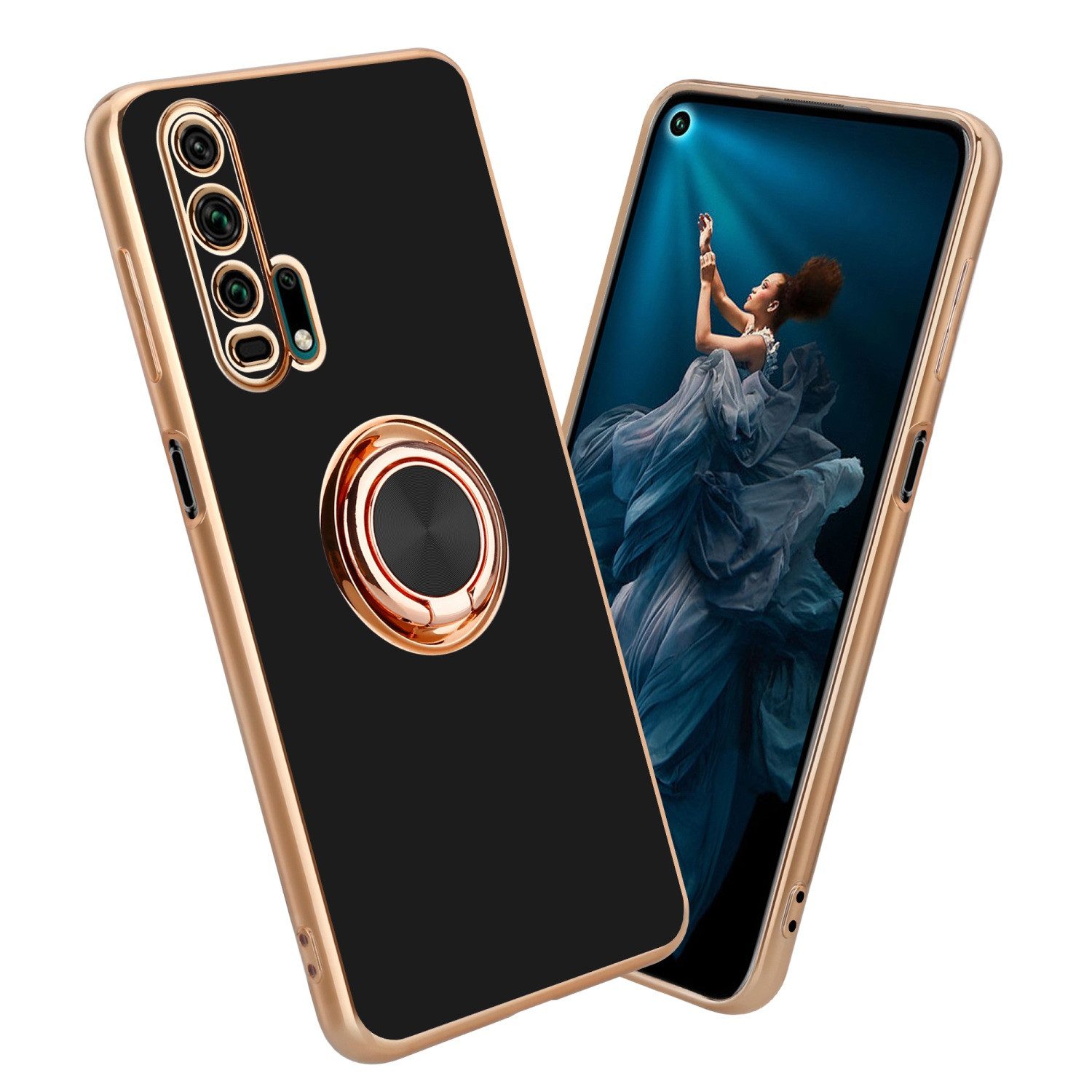 Cadorabo Handyhülle für Honor 20 PRO Hülle Honor 20 PRO, Schutzhülle - TPU Silikon Hülle - mit Kameraschutz und Ring