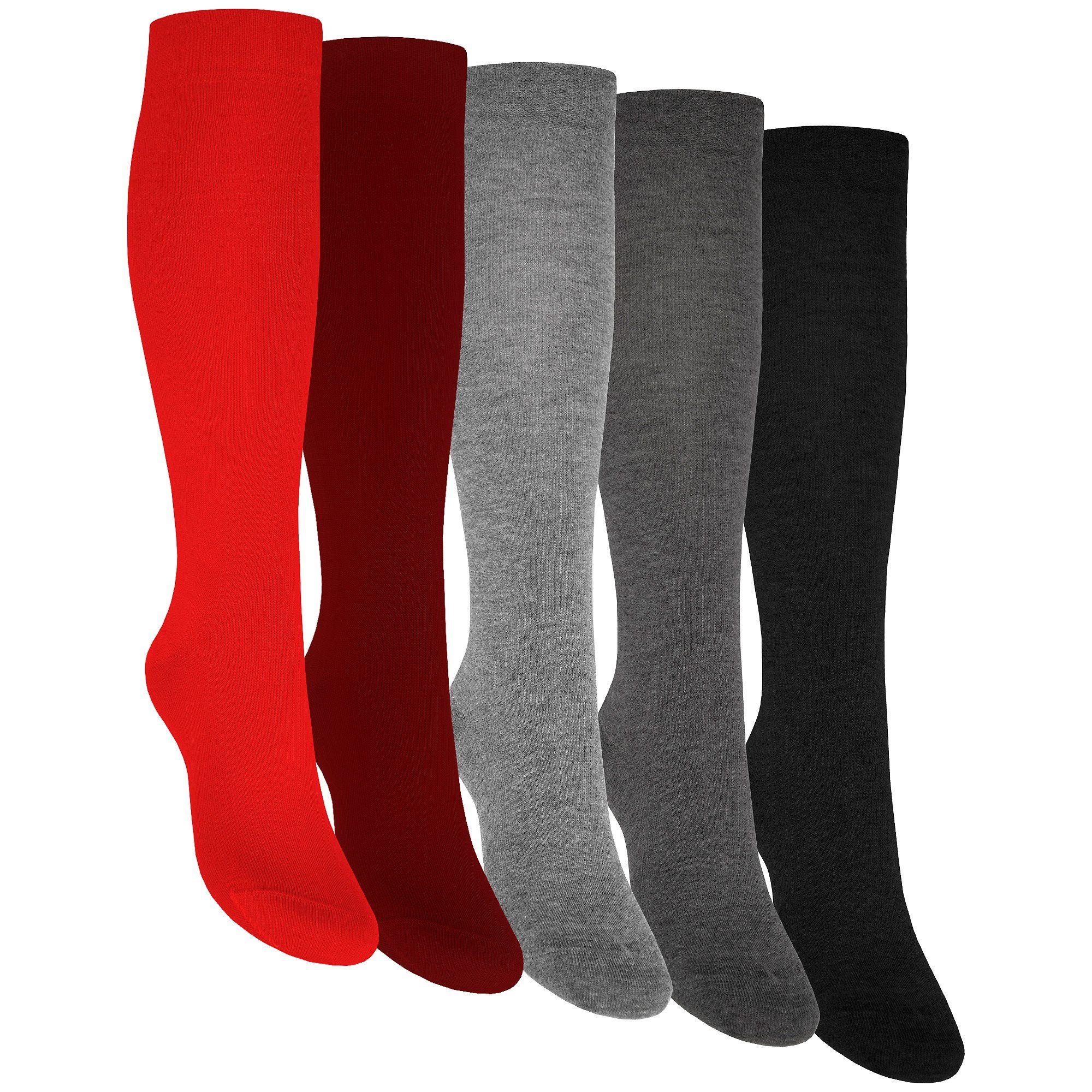 OCERA Kniestrümpfe Classics 5 Paar für Damen & Herren (unisex) in verschiedenen Farben (5-Paar)
