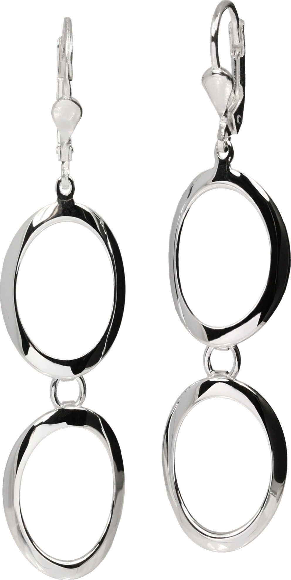 SilberDream Paar Ohrhänger SilberDream Ohrringe Damen-Schmuck 925er (Ohrhänger), Damen Ohrhänger oval aus 925 Sterling Silber, Farbe: silber