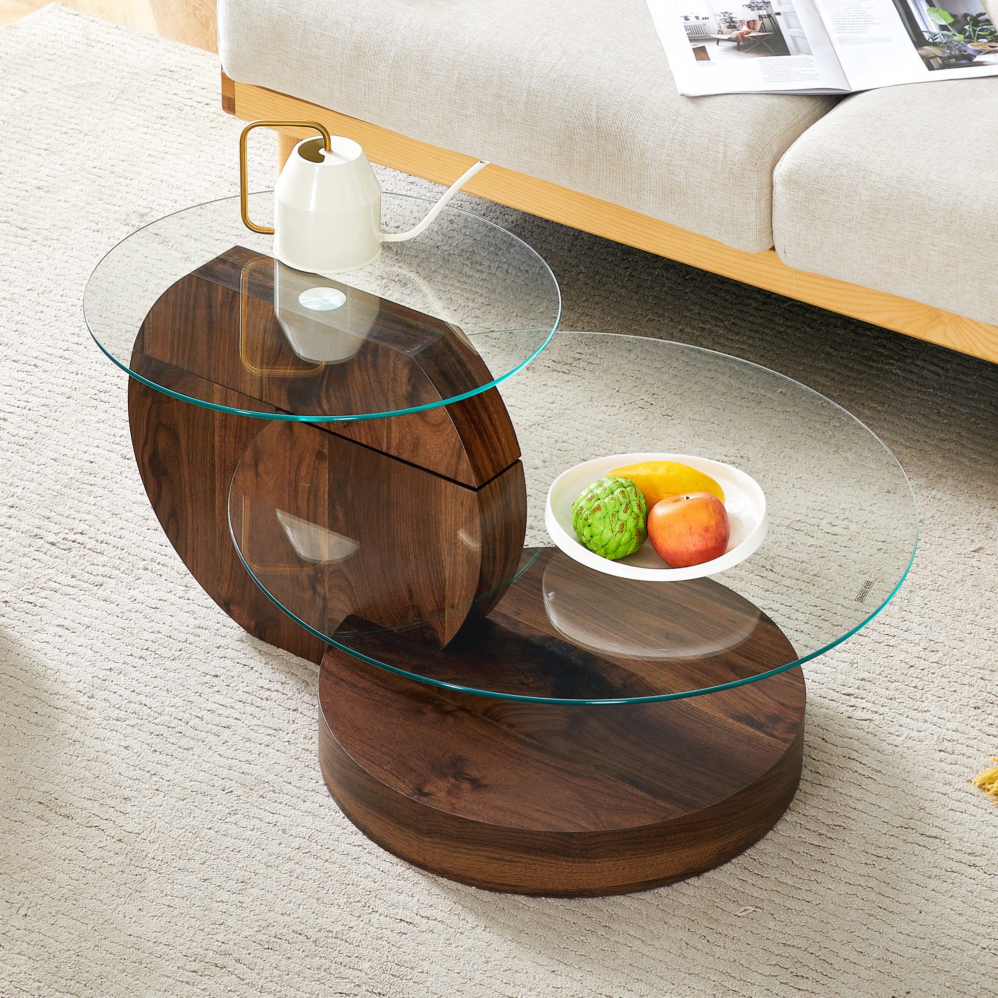 i@home Couchtisch Moderner minimalistischer gehärteter Glas-Couchtisch günstig online kaufen