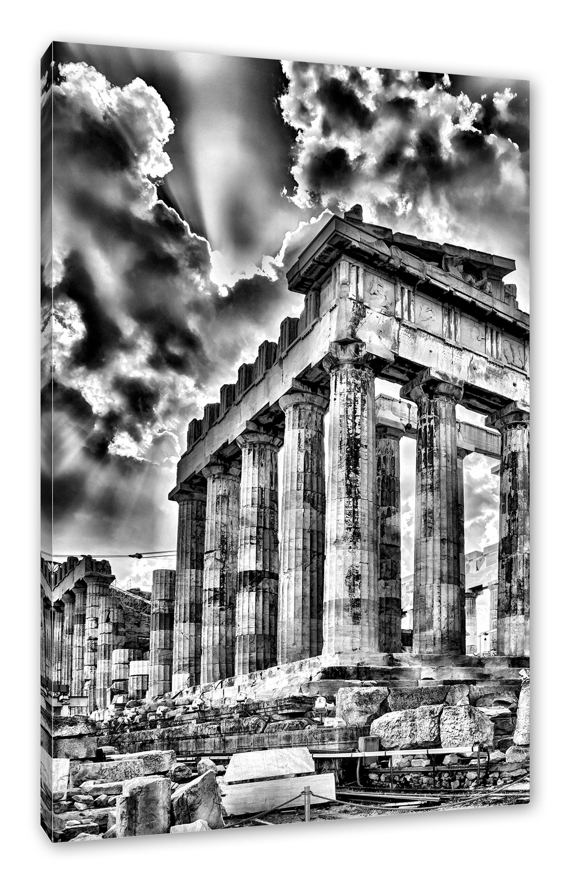 Pixxprint Leinwandbild Antike Säulen Griechenland, Antike Säulen Griechenland (1 St), Leinwandbild fertig bespannt, inkl. Zackenaufhänger