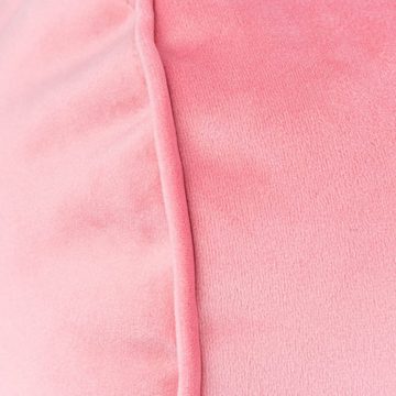 SCHÖNER LEBEN. Dekokissen Nackenrolle aus Samt mit Kederumrandung rosa 20x55cm