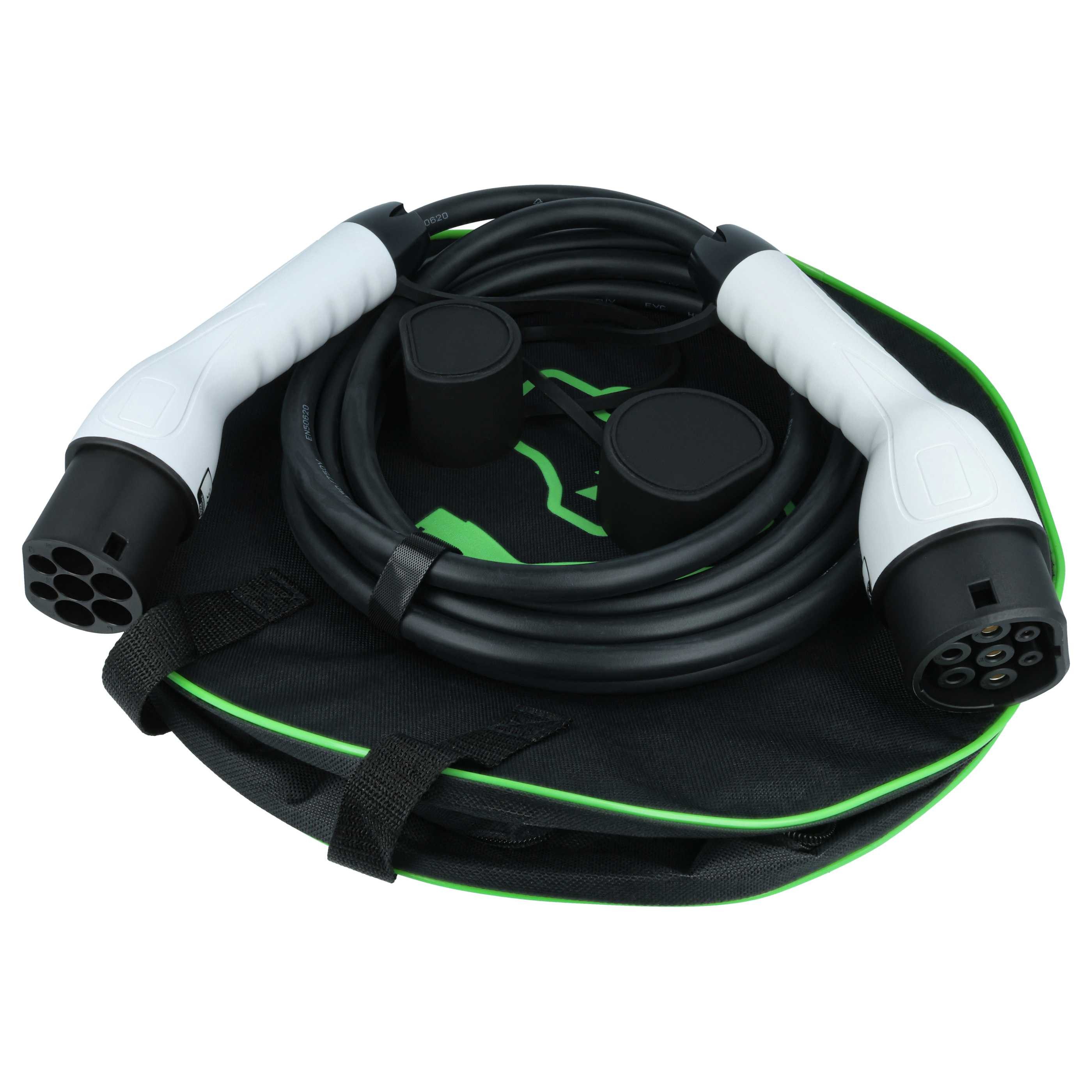 vhbw Typ 2 Ladekabel 7 kW 1-phasig für Elektroauto / Plug-in-Hybrid Autoladekabel, (500.0 cm), Gummischutzkappe