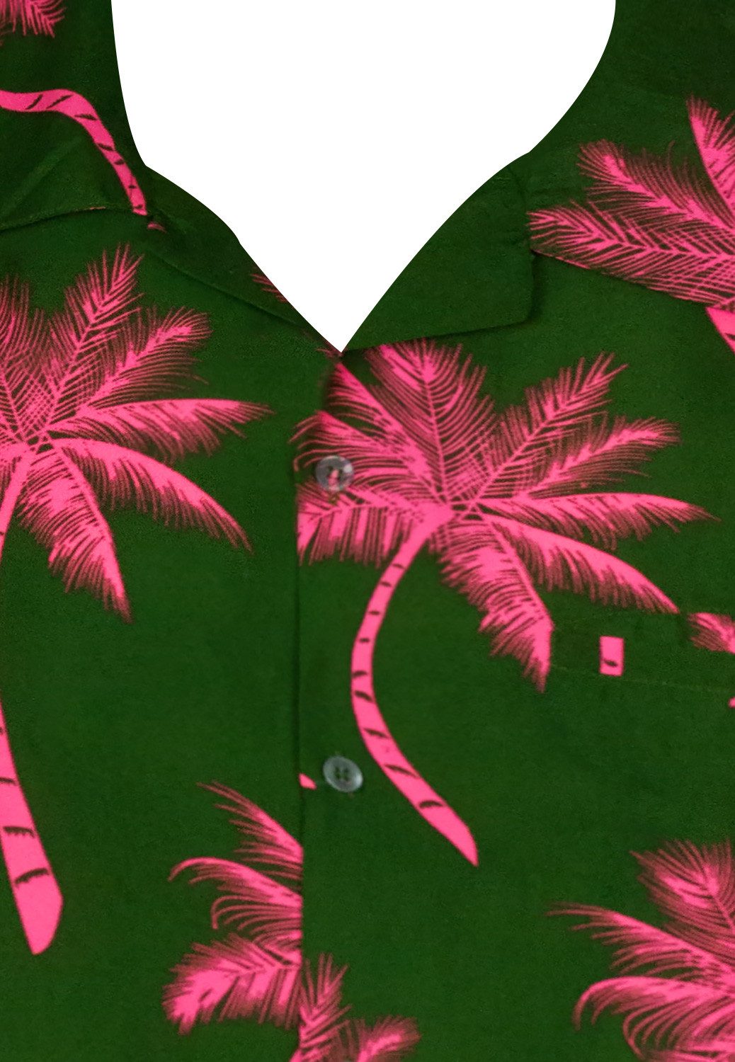 King Kameha Hawaiihemd "Palmshadow" Funky Hawaii-Hemd Herren Kurzarm Front-Tasche Sommerhemd