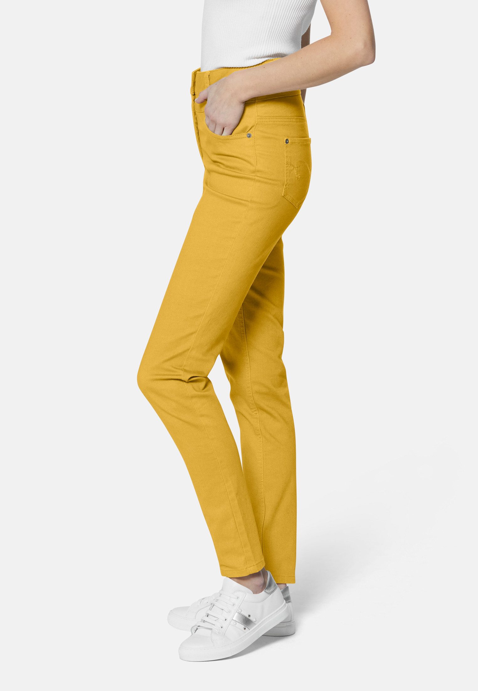 MADELEINE Gerade Jeans Highwaist-Jeans aus Power-Stretch