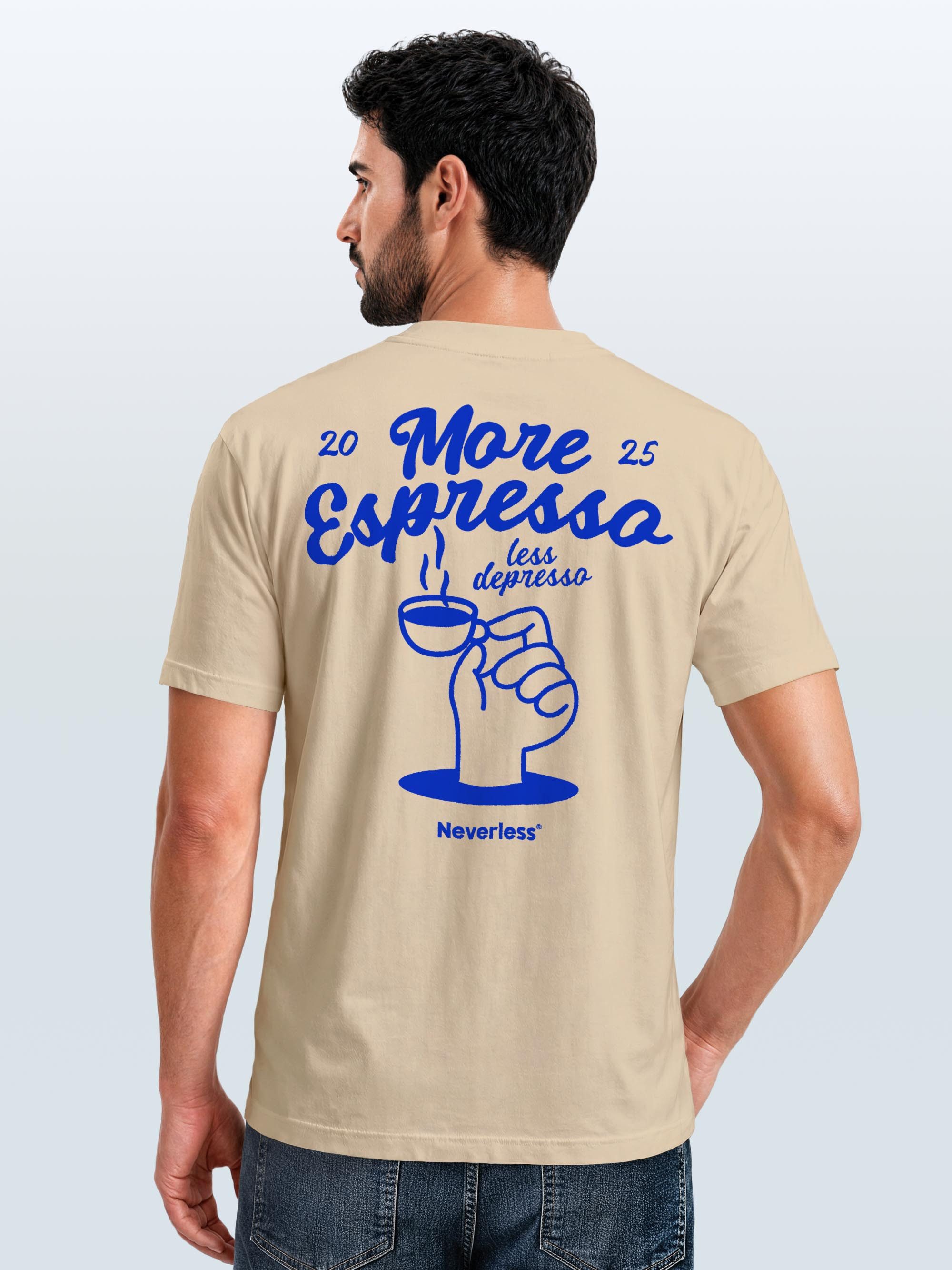 Neverless Print-Shirt Herren T-Shirt Backprint More Espresso Kaffeeliebhaber Grafikshirt mit Print – Bild 3 von 5