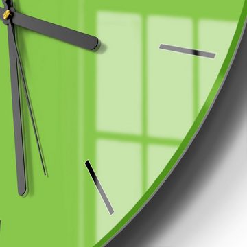 DEQORI Wanduhr 'Unifarben - Hellgrün' (Glas Glasuhr modern Wand Uhr Design Küchenuhr)