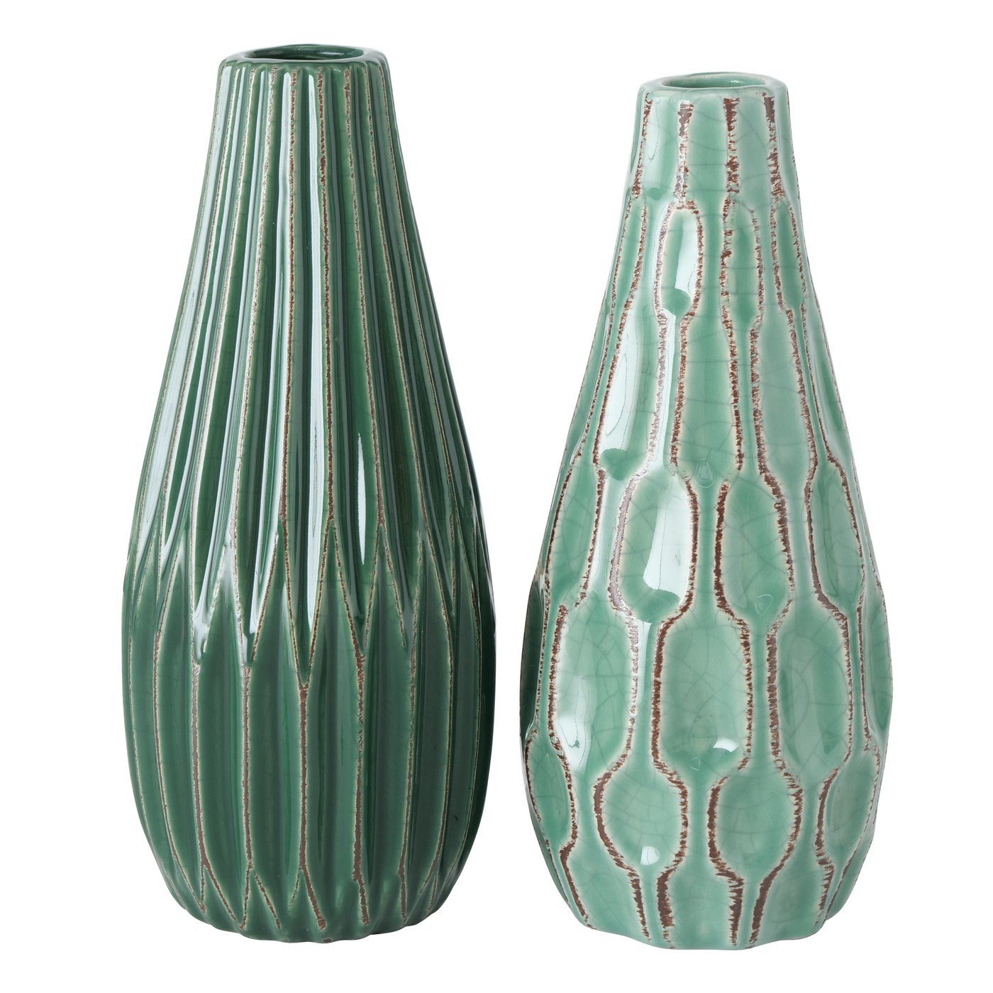 BOLTZE Dekovase 2er-Set Vase Lenja, grün günstig online kaufen