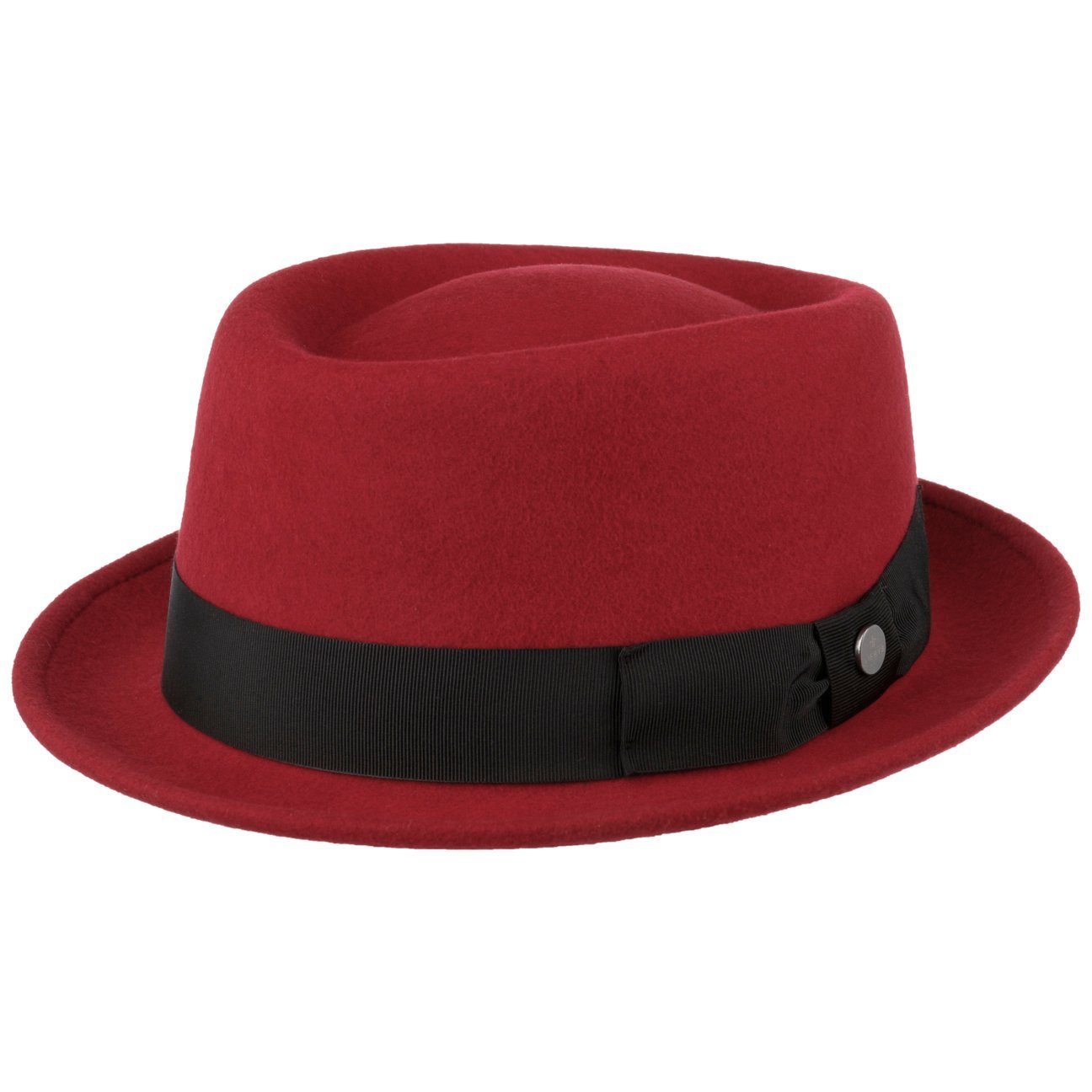 Lierys Fedora (1-St) Fedora mit Ripsband, Made in Italy rot