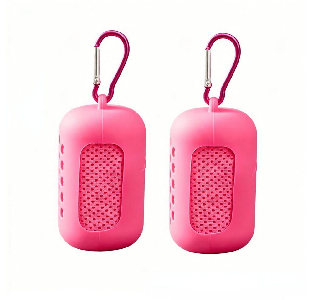 Blusmart Sporthandtuch Leichtes, schnelltrocknendes Kühlhandtuch, (mit Silikonhülle und Karabinerhaken, 2-St), Mikrofaser Handtuch, Für Sport, Wandern, Strand und Outdoor