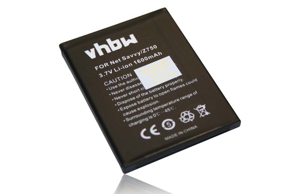 vhbw kompatibel mit SFR StarAddict II Plus, 2 Plus Smartphone-Akku Li-Ion 1600 mAh (3,7 V)